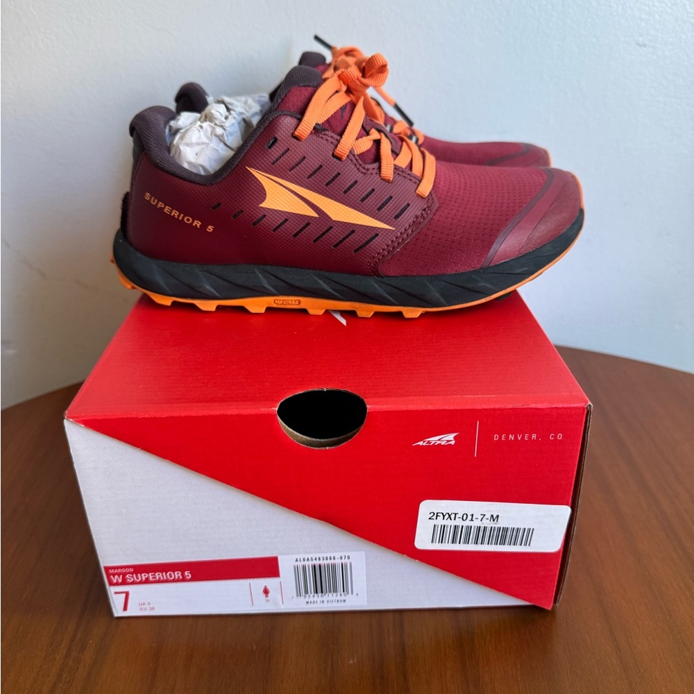 Altra Superior 5 Trail Running Shoes - Red and Orange